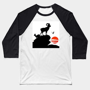 1920's Bighorn Animal Print Baseball T-Shirt